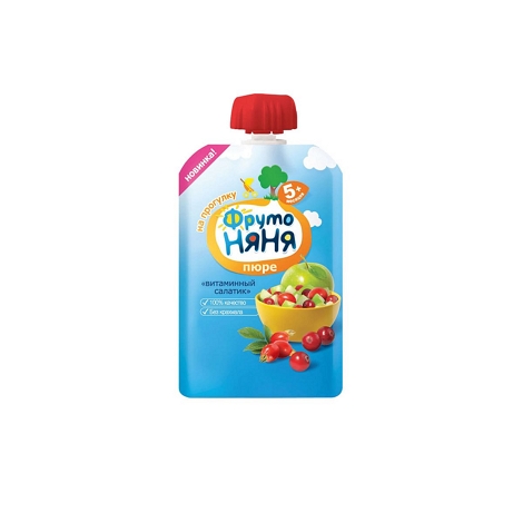 

ФрутоНяня пюре Витаминный салатик яблоко шиповник клюква вит.С 90г