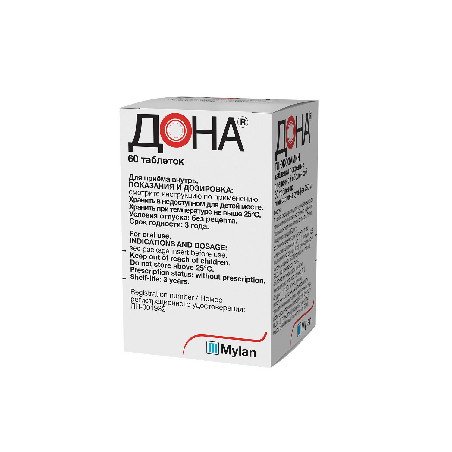 

Дона таб.п о плен. 750мг №60