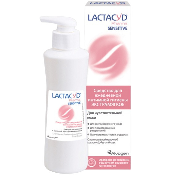 Лактацид Фарма Сенситив средство для интимной гигиены для чувствительной кожи 250мл