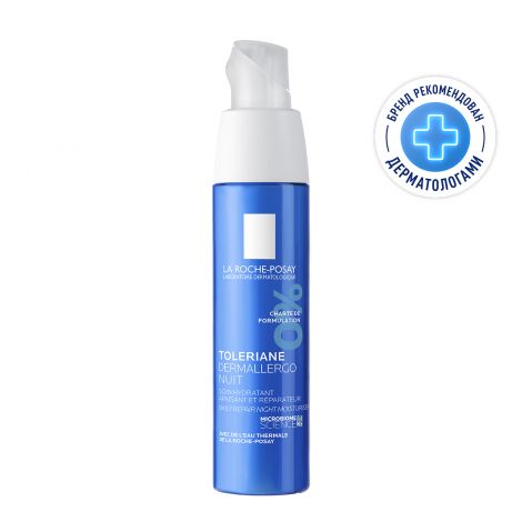 Ля Рош-Позе Толеран Дермаллерго крем для лица/конт.глаз успокаивающий ночной интенсивного действия 40мл