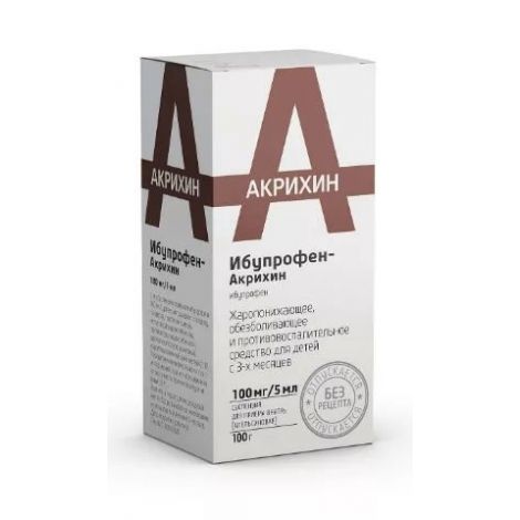 Ибупрофен-Акрихин апельсин сусп.[для детей] шприц-дозатор 100мг/5мл 100мл