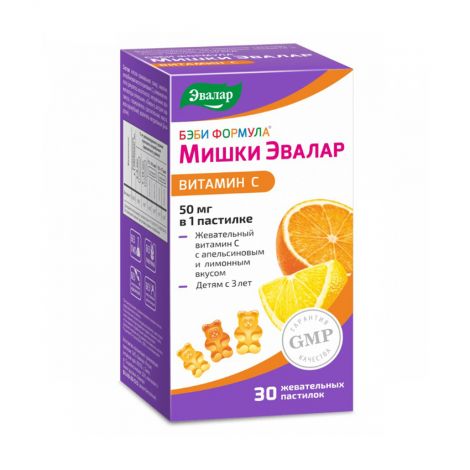 Беби формула Мишки Витамин С паст.жев. 2,5г №30