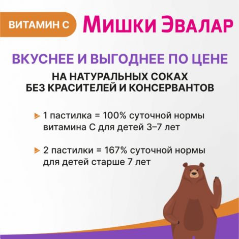 Беби формула Мишки Витамин С паст.жев. 2,5г №30 №2