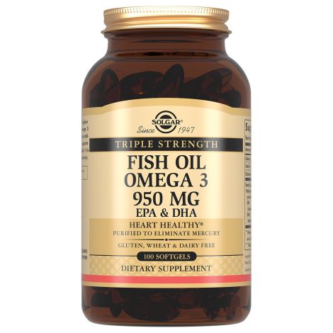 Солгар тройная Омега-3  ЭПК и ДГК капс. 950мг №100