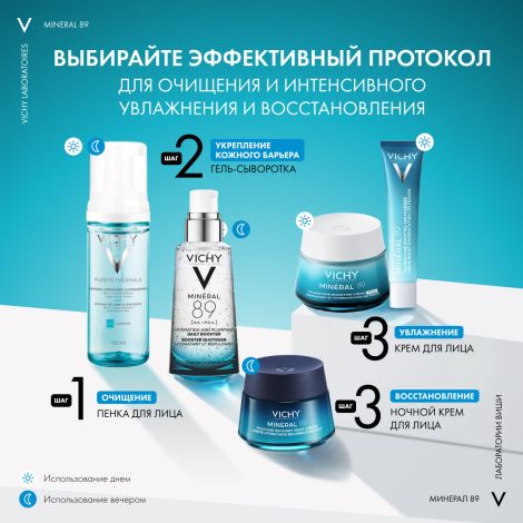 Виши Минерал 89 Увлажняющий гель-сыворотка с гиалуроновой кислотой для всех типов кожи лица 50мл №9