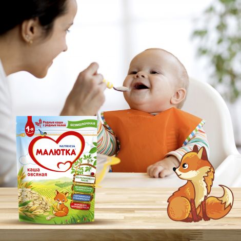 Малютка каша безмолочная овсяная 200г №4