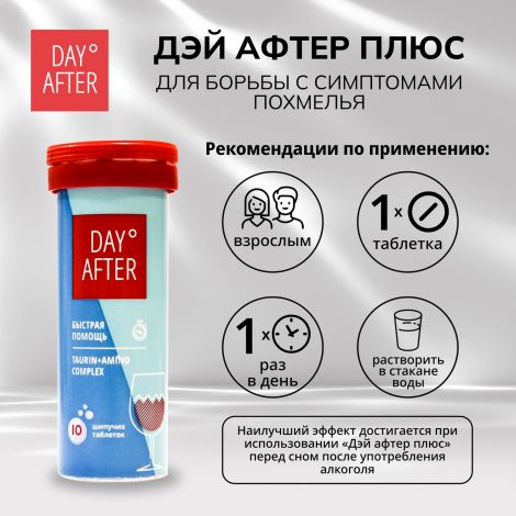 Будь Здоров! Дэй Афтер плюс для борьбы с симптомами похмелья таб.шип. №10 №2