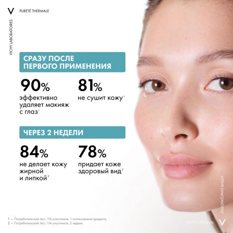 Виши Пюрте Термаль успокаивающее средство для снятия макияжа с глаз 100мл №4