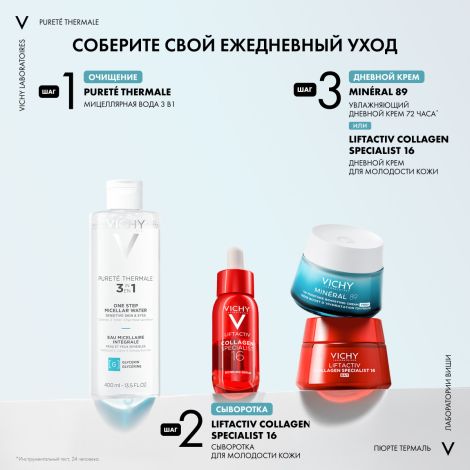 Виши Пюрте Термаль мицеллярная вода с минералами для чувствит. кожи 400мл №7