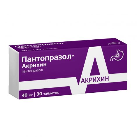 Пантопразол-Акрихин таб.п/о раствор./кишечн. 40мг №30 №3