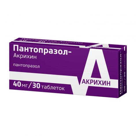 Пантопразол-Акрихин таб.п/о раствор./кишечн. 40мг №30 №3