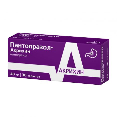 Пантопразол-Акрихин таб.п/о раствор./кишечн. 40мг №30 №2