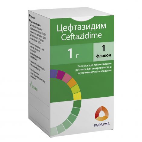 Цефтазидим пор.д/р-ра д/в/в и в/м введ. 1г