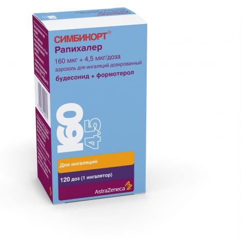 Симбикорт Рапихалер аэр. для инг. 160мкг/4,5мкг 120доз №4