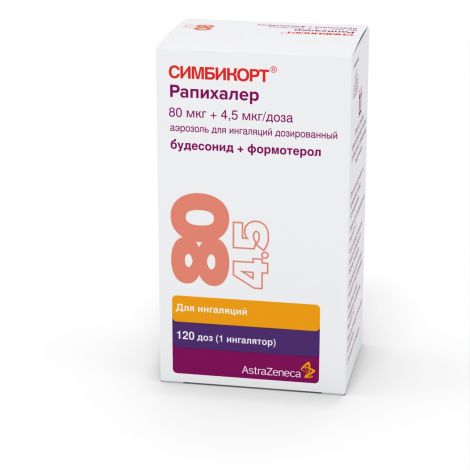 Симбикорт Рапихалер аэр. для инг. 80/4,5мкг/д 120доз №5
