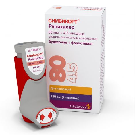 Симбикорт Рапихалер аэр. для инг. 80/4,5мкг/д 120доз №2