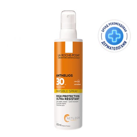 Ля Рош-Позе Антгелиос спрей для лица и тела солнцезащитный невидимый SPF30 200мл