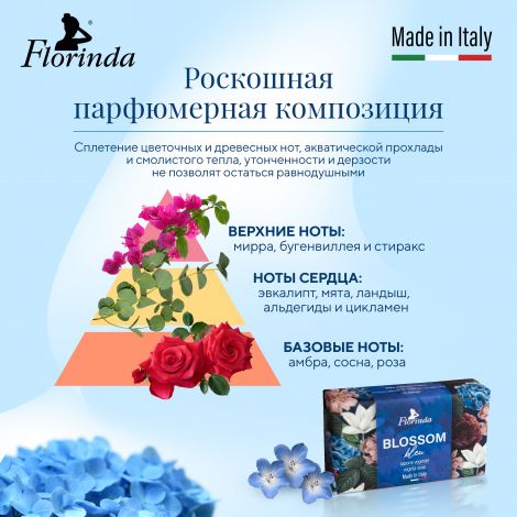 Флоринда мыло синие цветы 200г №4