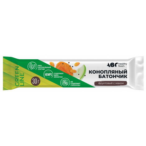 АВС хэлси фуд конопляный батончик с маком 30г