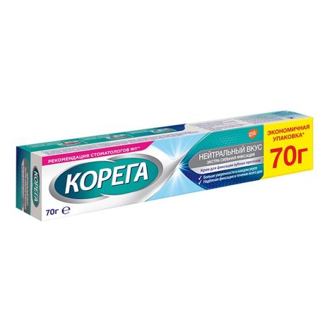 Корега крем для фиксации зубн.протезов нейтральный вкус 70г №2