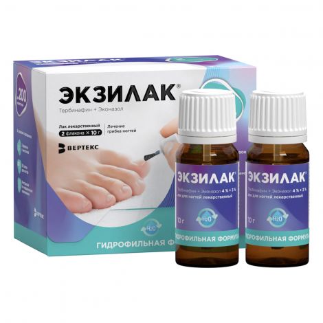 Экзилак лак для ногтей 4%+3% фл. 10г №2+пилочки №30