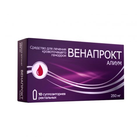 Венапрокт Алиум супп.рект. 250мг №10