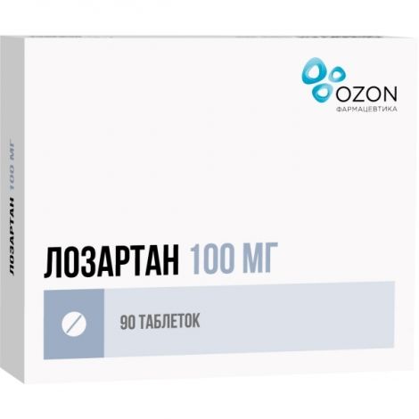 Лозартан таб.п/о плен. 100мг №90 №4