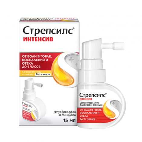 Стрепсилс Интенсив спрей для местн.прим. Мед/Лимон 8,75 мг/доза 15мл