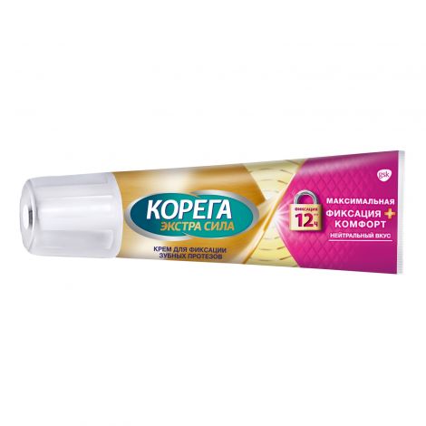Корега крем для фиксации зубных протезов максимальная фиксация+комфорт нейтр. 40г №4