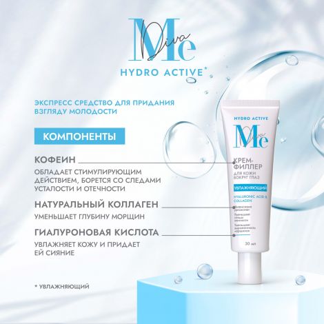 Медива ГИДРО АКТИВ крем-филлер для кожи вокруг глаз гиалуроновая кислота/коллаген 20мл №2