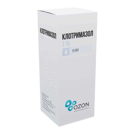 Клотримазол р-р д/наруж.прим. 1% 15мл