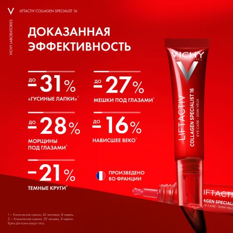 Виши ЛифтАктив Коллаген Специалист Антивозрастной крем для кожи вокруг глаз против морщин 15мл №3