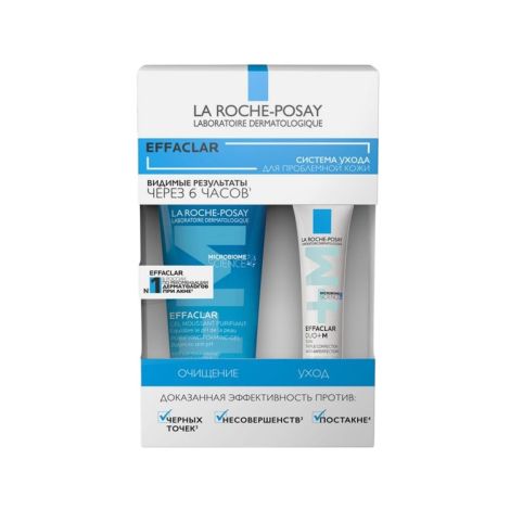 Ля Рош-Позе Эфаклар набор гель пенящийся очищ. для жирной/чувст кожи 50мл+Дуо+ М крем-гель для лица корректирующий тройной 15мл/VRU15473