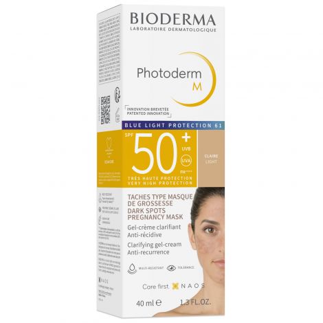 Биодерма Фотодерм солнцезащитный крем-гель M SPF50 для лица 40мл/Светлый оттенок №2
