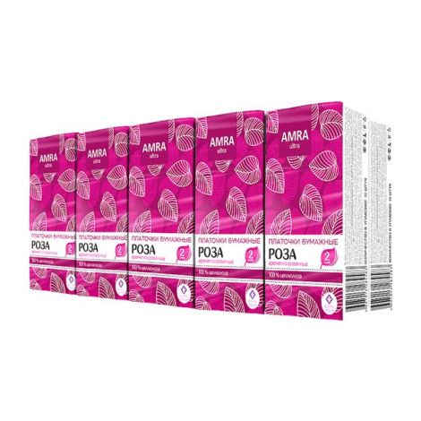 Амра платочки бумажные аром. роза №10х10