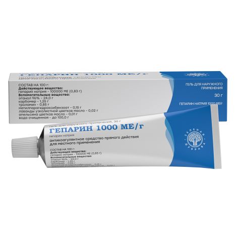 Гепарин гель 1000МЕ/г туба 30г №2