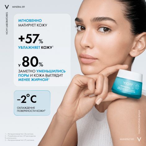 Виши Минерал 89 Матирующий гель-сорбет для лица увлажнение 48Ч 50мл №3