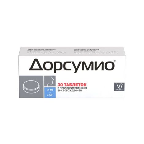 Дорсумио таб. пролонг. высвоб. 15мг+6мг №30