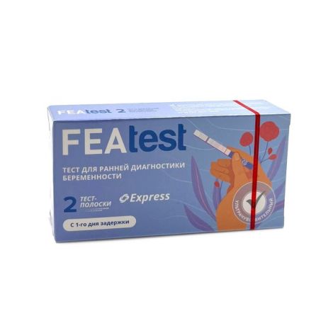 Феатест тест-полоска для качест.их опред.хгч в моче чел. для ранней диагн.беременности комплект №12 №2