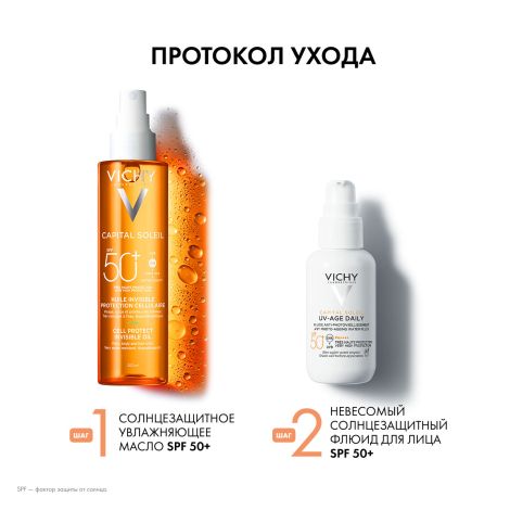 Виши Капитал Солей Масло солнцезащитное увлажняющее для лица и тела SPF 50 200мл №8