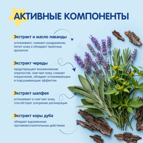 Мал Мала Меньше комплекс экстрактов для купания малышей перед сном с лавандой 0+ 250мл №2