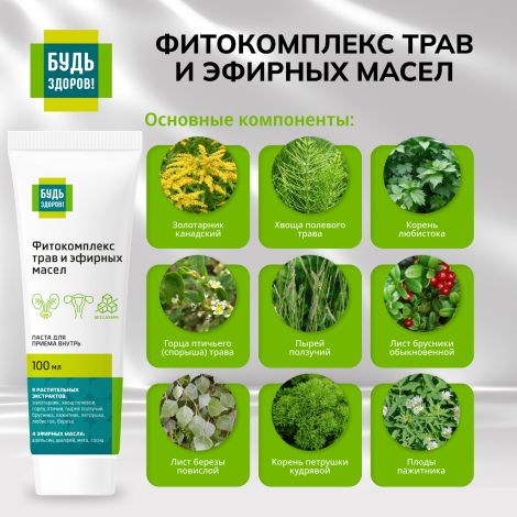 Будь Здоров! Фитокомплекс трав и эфирных масел паста 100мл  №3