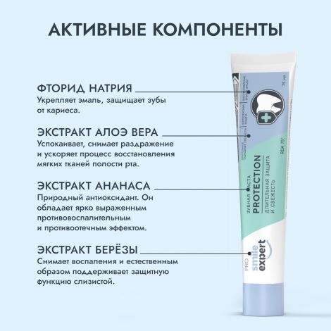 Смайл Эксперт ПРО зубная паста длительная защита и свежесть 75мл №2