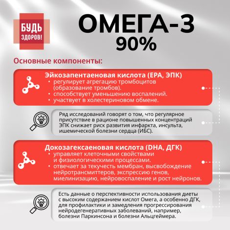 Будь Здоров! Омега-3 35% 700мг капс. №180 №4