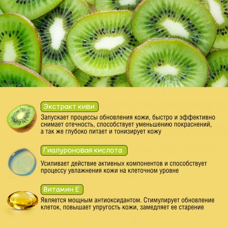 Десертини маска для лица упругость и обновление с экстрактом киви №1 №2