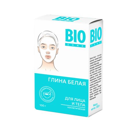 Биозон глина белая для лица и тела анапская 100г №9