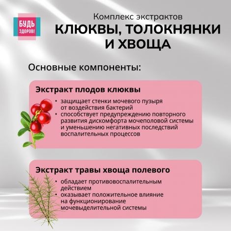 Будь Здоров! Комплекс экстрактов клюквы, толокнянки и хвоща саше №14 №5