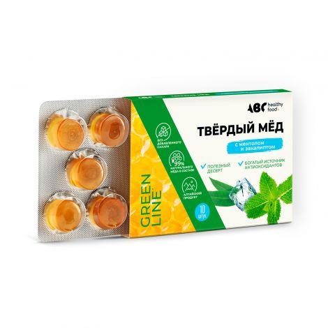 АВС хэлси фуд твердый мед ментол/эвкалипт 30г