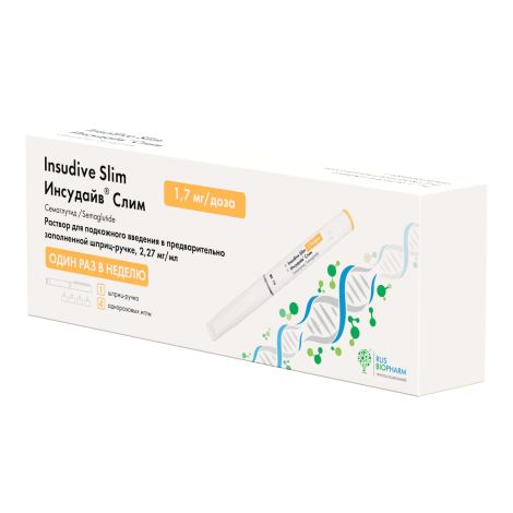 Инсудайв Слим р-р для п/к введ. 1,7мг/доза шприц-ручка 3мл №1/игла №4 №2