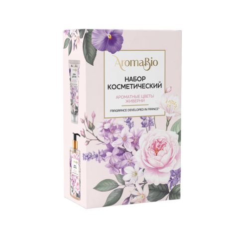 Аромабио набор мыло 290мл+крем для рук 75мл ароматные цветы Живерни